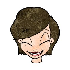 cartoon pretty female face N83
