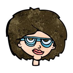 cartoon woman wearing spectacles N36