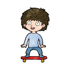 Cartoon Boy On Skateboard N16
