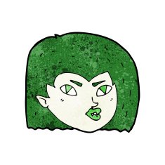 cartoon vampire face N34