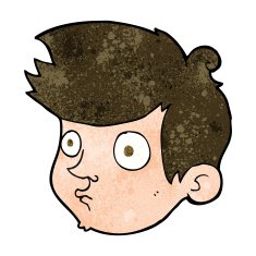 cartoon staring boy N21