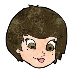 cartoon female face N128
