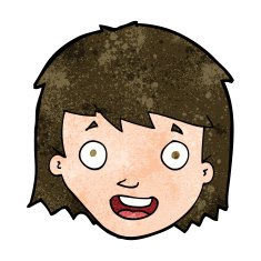 cartoon happy female face N160