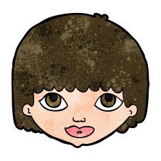 cartoon female face N129