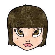 cartoon female face N130