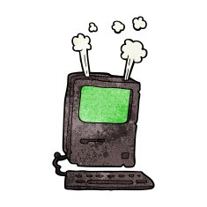 cartoon old computer N38
