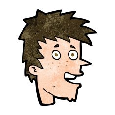 cartoon happy boy face N42
