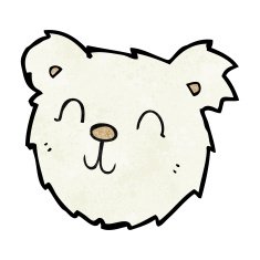 cartoon happy polar bear face N3