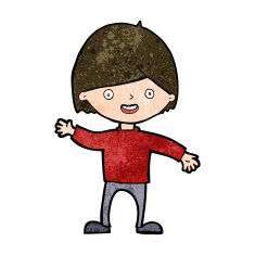 cartoon waving boy N17