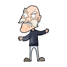 cartoon angry old man N134