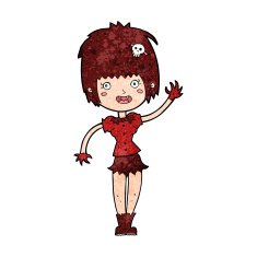 cartoon waving vampire girl N18