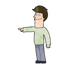 Cartoon Man Pointing N184