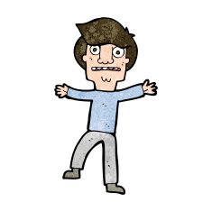 cartoon boy panicking N26