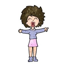 cartoon stressed out woman talking N9