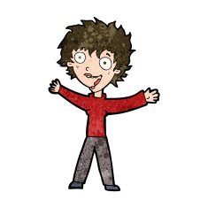 cartoon excited woman N120