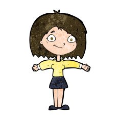 cartoon happy girl N87