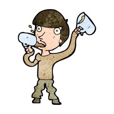 Cartoon Man Drinking Beer N18