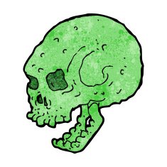 cartoon spooky skull N146