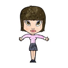 cartoon woman shrugging N51