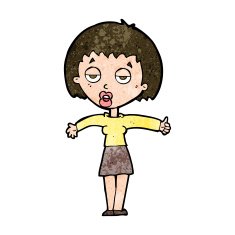 cartoon bored woman N25