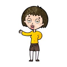 cartoon bored woman N26