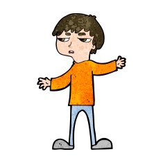 cartoon annoyed boy N33