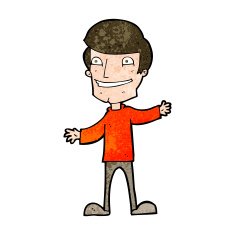 cartoon grinning man N79