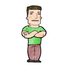 cartoon tough guy with folded arms N9
