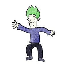 cartoon happy vampire man N26