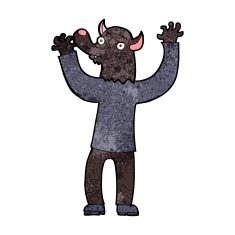 cartoon happy werewolf man N5