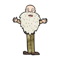 cartoon bearded old man N34