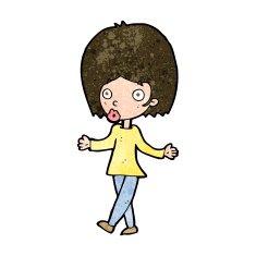 cartoon confused woman N102