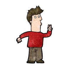 cartoon man signaling with hand N9