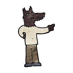 cartoon pointing wolf man N4