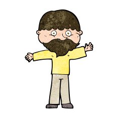 cartoon happy man with beard N40