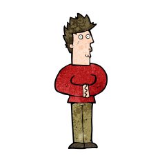 cartoon nervous man N136