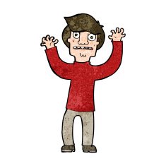 cartoon terrified man N224