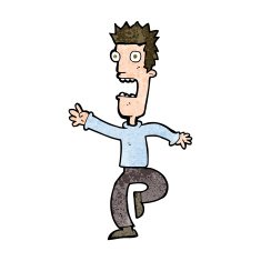 cartoon shrieking man N14