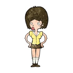 cartoon woman with hands on hips N191