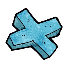 cartoon negative cross symbol N9