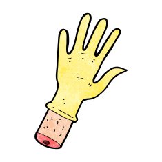 cartoon hand with rubber glove N7