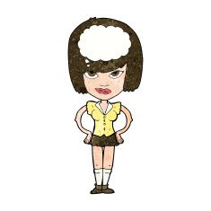 cartoon woman thinking N38