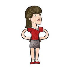 cartoon woman with hands on hips N192