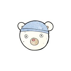 cartoon polar bear cub wearing hat N3