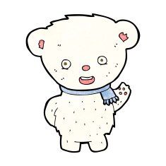 Cartoon Polar Bear Waving N6