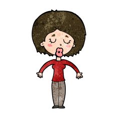 cartoon woman with closed eyes N9