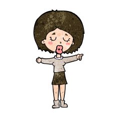 cartoon pointing woman N25