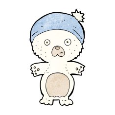 cartoon cute polar bear in hat N3
