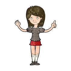 cartoon woman explaining idea N10