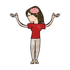 cartoon intelligent woman N17